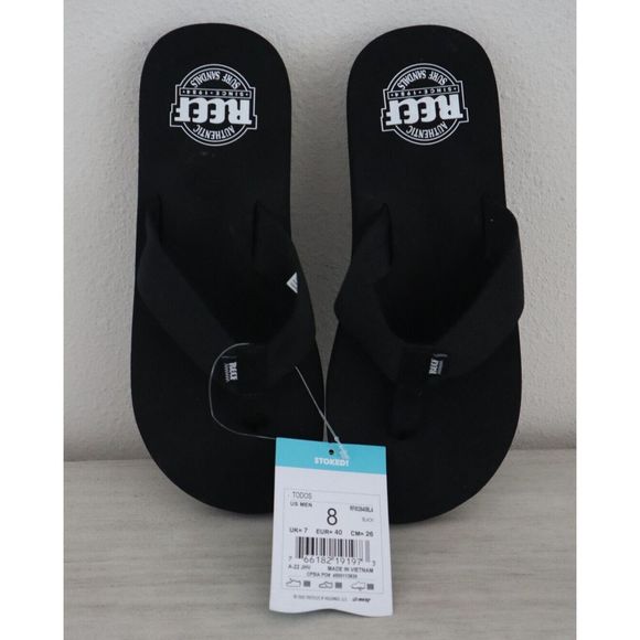 Reef RF002640 Men's Sz 8 Women's 9.5 Black Todos Surf Flip Flop Sandals - Picture 4 of 7